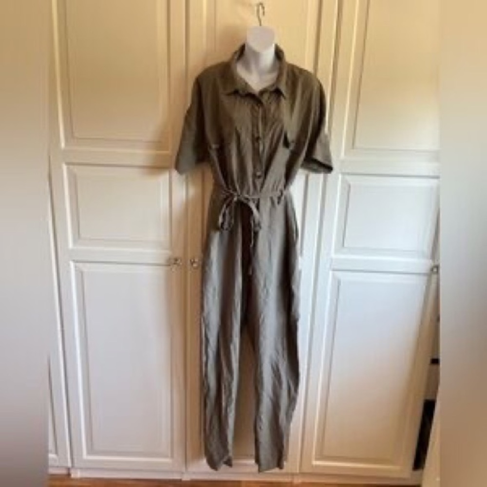 Molly Bracken Olive Green Utility Jumpsuit